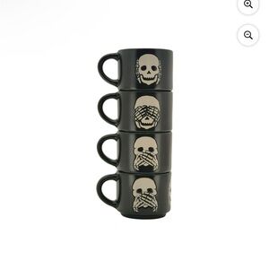 Small 4oz Skeleton Espresso Stackable Mug Set